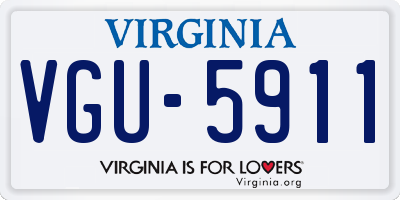 VA license plate VGU5911