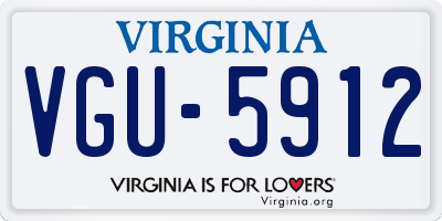 VA license plate VGU5912