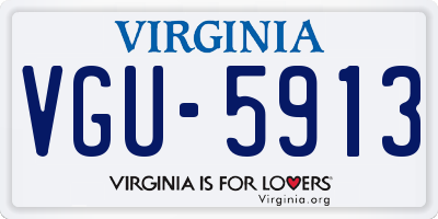 VA license plate VGU5913