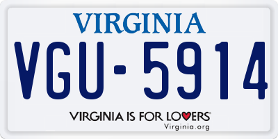 VA license plate VGU5914