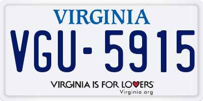 VA license plate VGU5915