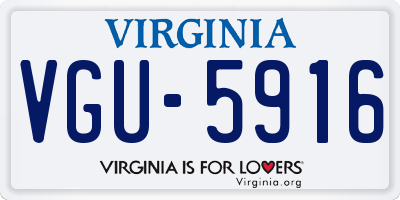 VA license plate VGU5916