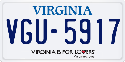 VA license plate VGU5917