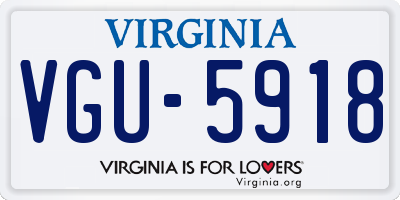 VA license plate VGU5918