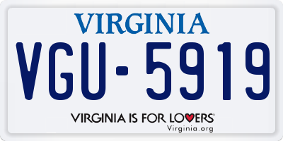 VA license plate VGU5919
