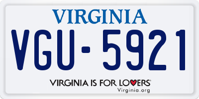VA license plate VGU5921