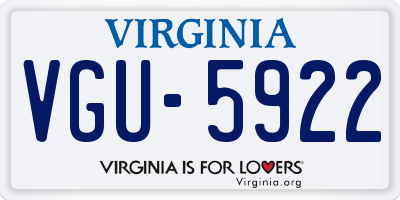 VA license plate VGU5922