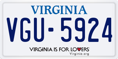 VA license plate VGU5924