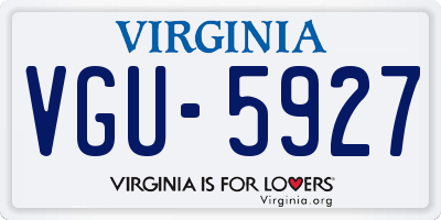 VA license plate VGU5927