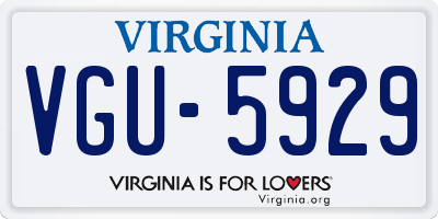 VA license plate VGU5929