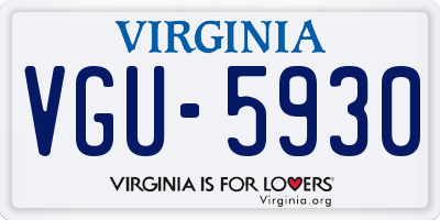 VA license plate VGU5930