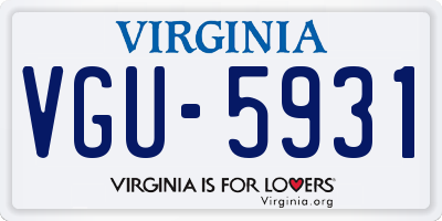 VA license plate VGU5931