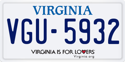 VA license plate VGU5932
