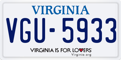 VA license plate VGU5933