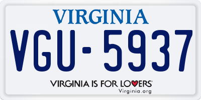 VA license plate VGU5937