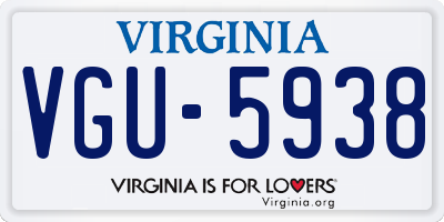 VA license plate VGU5938