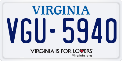 VA license plate VGU5940