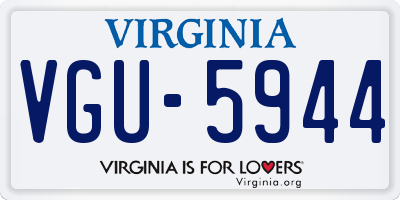VA license plate VGU5944