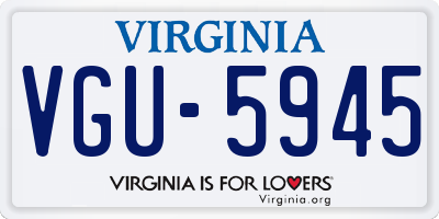 VA license plate VGU5945