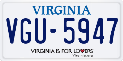 VA license plate VGU5947