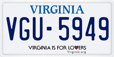 VA license plate VGU5949