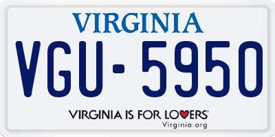 VA license plate VGU5950