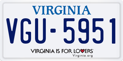 VA license plate VGU5951