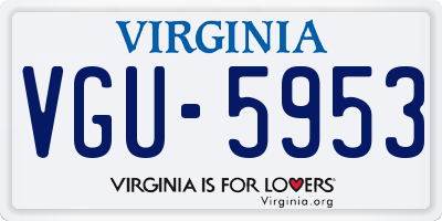 VA license plate VGU5953