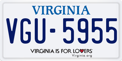 VA license plate VGU5955