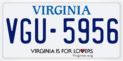 VA license plate VGU5956