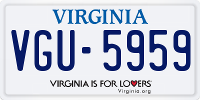 VA license plate VGU5959