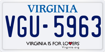 VA license plate VGU5963