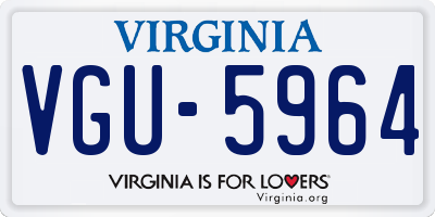 VA license plate VGU5964