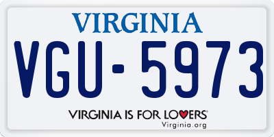 VA license plate VGU5973