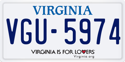 VA license plate VGU5974