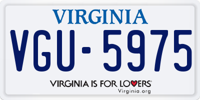 VA license plate VGU5975