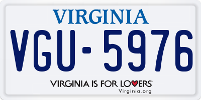 VA license plate VGU5976