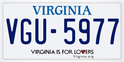 VA license plate VGU5977