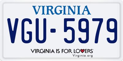 VA license plate VGU5979
