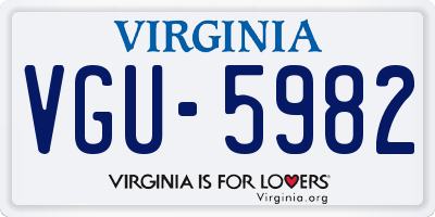 VA license plate VGU5982