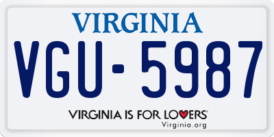VA license plate VGU5987