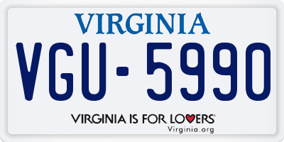 VA license plate VGU5990