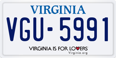 VA license plate VGU5991