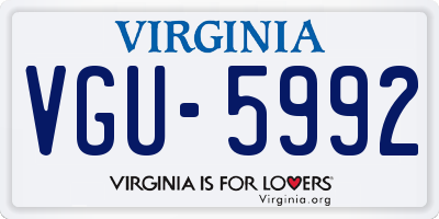 VA license plate VGU5992