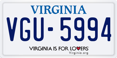 VA license plate VGU5994