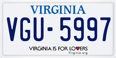VA license plate VGU5997
