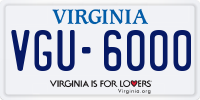 VA license plate VGU6000