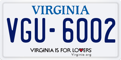VA license plate VGU6002