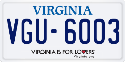 VA license plate VGU6003