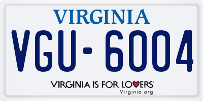 VA license plate VGU6004